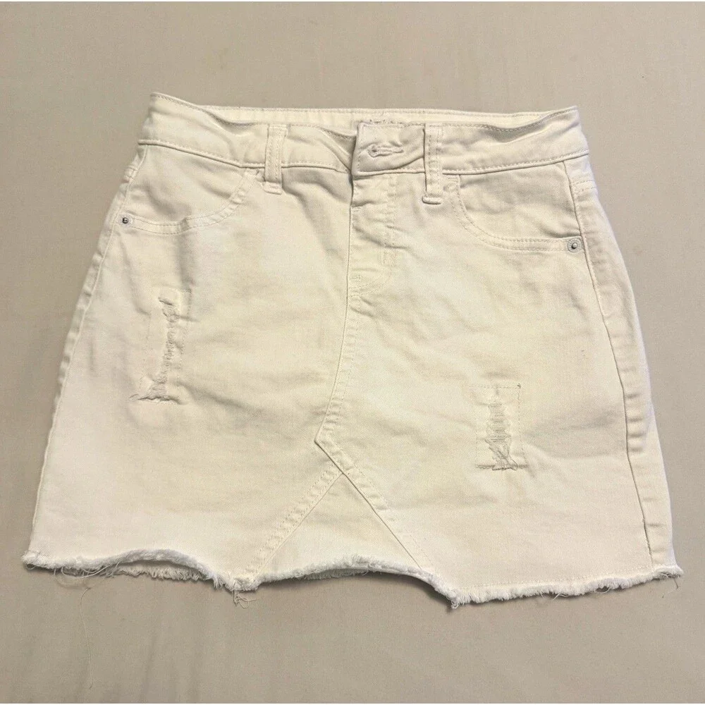 Justice White Denim Skort Stretch Girls Size 12